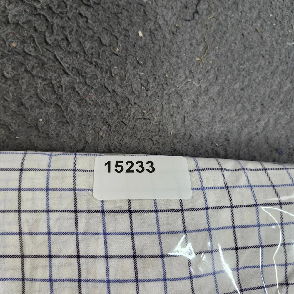 Polo Ralph Lauren Bonnard Mens Large Blue White Windowpane Check Cotton Shirt